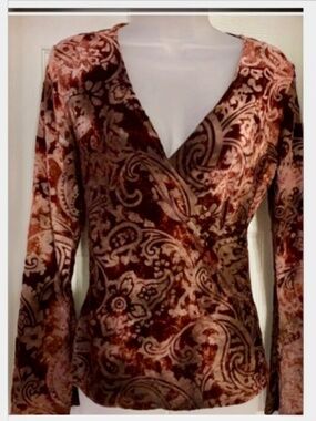 Y2K,SUSAN LAWRENCE TOP, size S, VINTAGE, BURN OUT VELVET